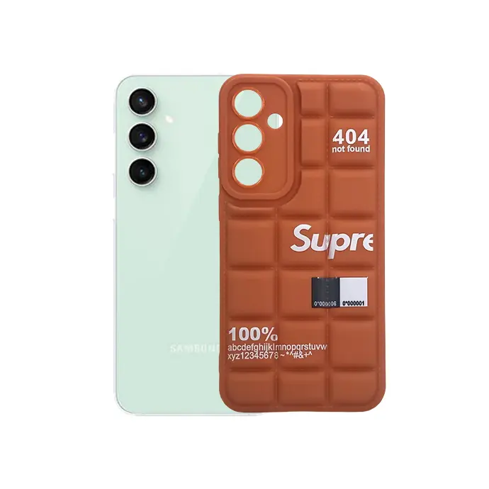 Samsung S23 FE 5G 3D Puffer Back Print Case - Brown