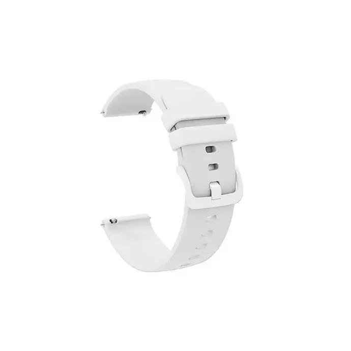[WSRLM20-1-1] 20MM Silicon (Rubber) Straps For Smart Watch (White)