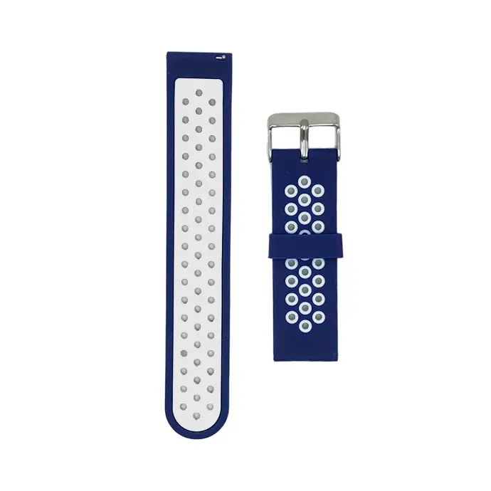 Silicon Rubber Straps for Smart Watch - 20mm - Blue & White