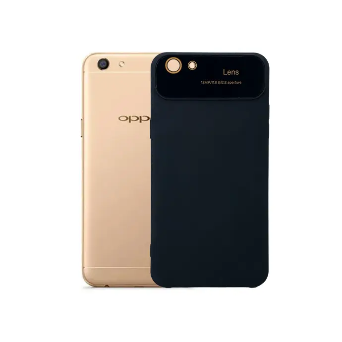 Oppo F3 Soft Silicone Back With Camera Lens Back Case (Black)