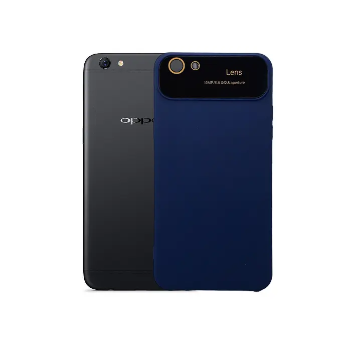 Oppo F3 Soft Silicone Back With Camera Lens Back (Navy Blue)