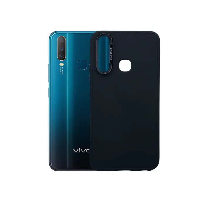 Vivo Y17|Y15|Y15|Y11 Soft Silicone Camera Ring Case Pro Cover (Black)