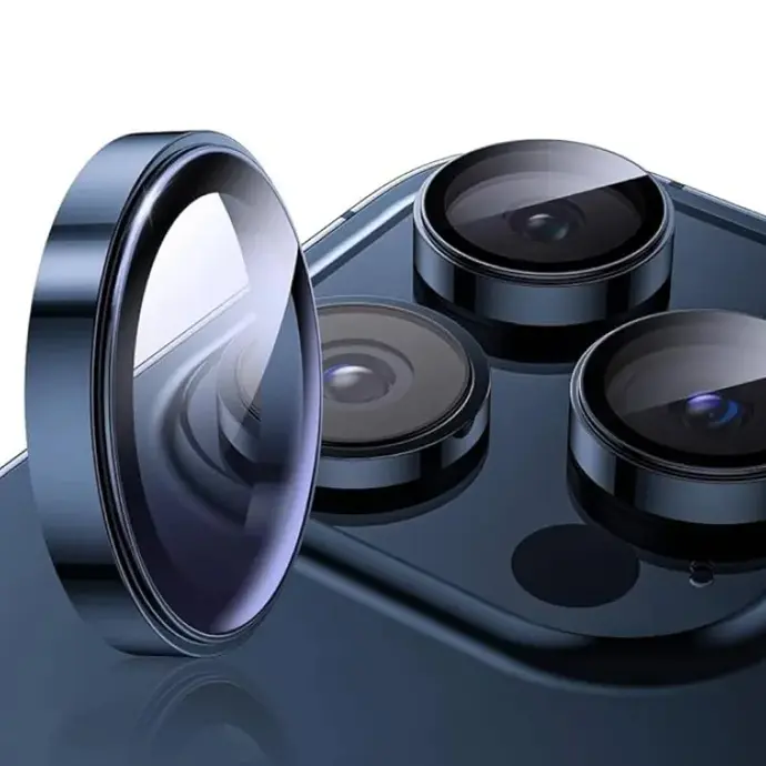 iPhone 15 Pro Max Blue Titanium Camera Rings - Stylish Lens Protection