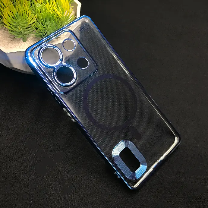 Xiaomi Redmi Note 13 5G Magsafe Logo CD Chrome Back Case (Sky Blue)