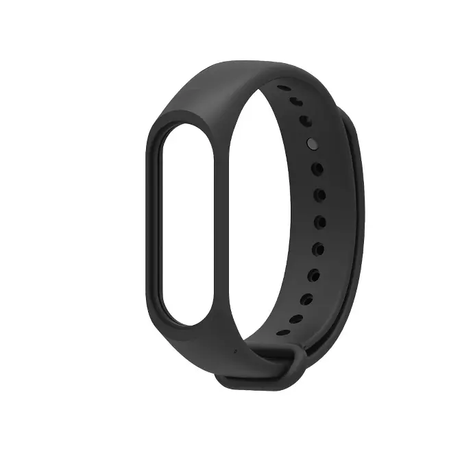 Xiaomi/Redmi/Mi Band 3/4/5/6 Silicon Rubber Straps (Black)