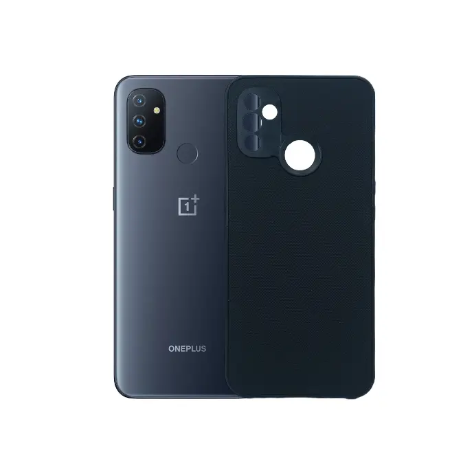 OnePlus Nord N100 Doated Texture Hard Leather Back Case (Black)