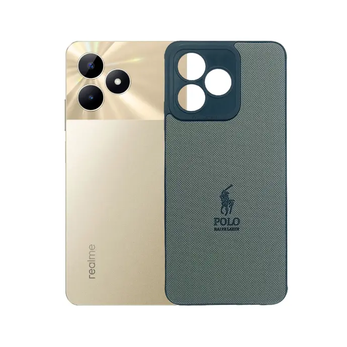 Oppo Realme C51|Realme C53|Realme Note 50|Narzo N53|Sparx Neo 8 Pro (Polo) Ralph Laren Leather Back Case (Gray)