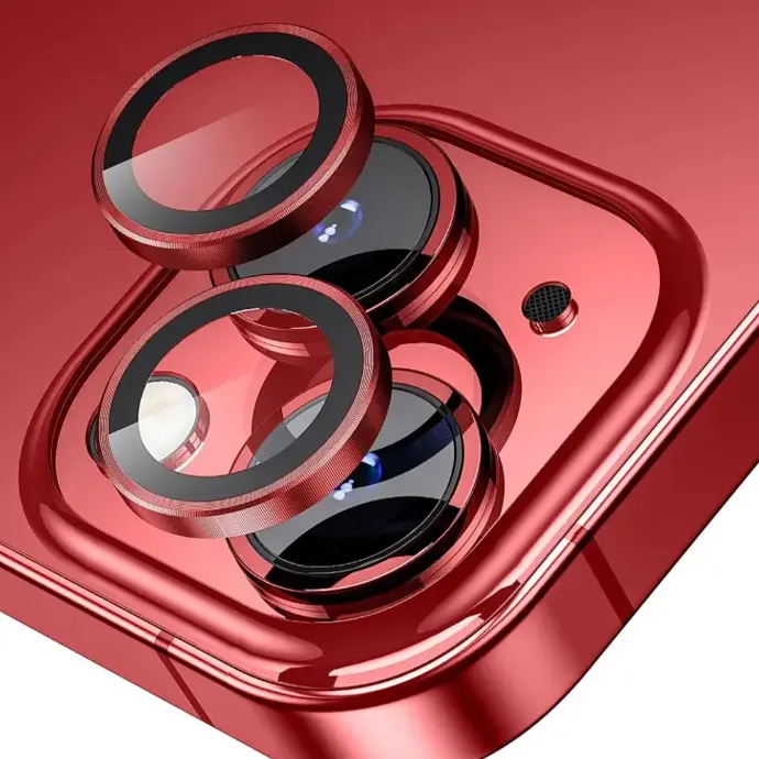 iPhone 13 Red Camera Ring - Bold Lens Protection Accessory