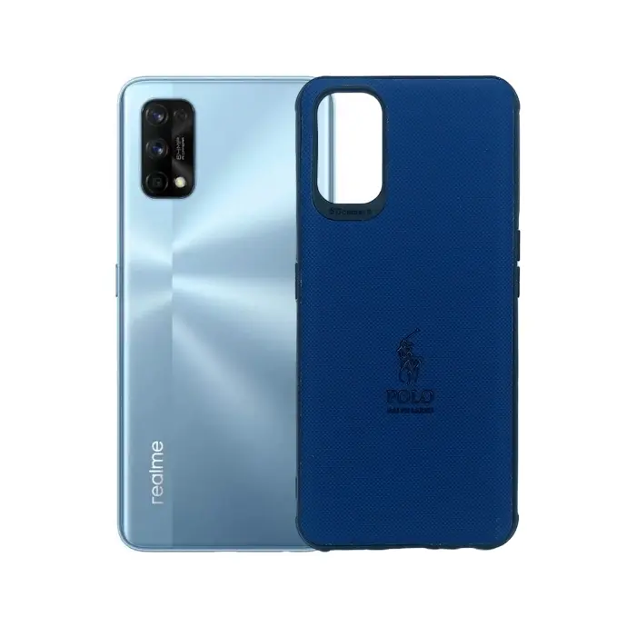 Oppo Realme 7 Pro (Polo) Ralph Laren Leather Back Case (Navy Blue)
