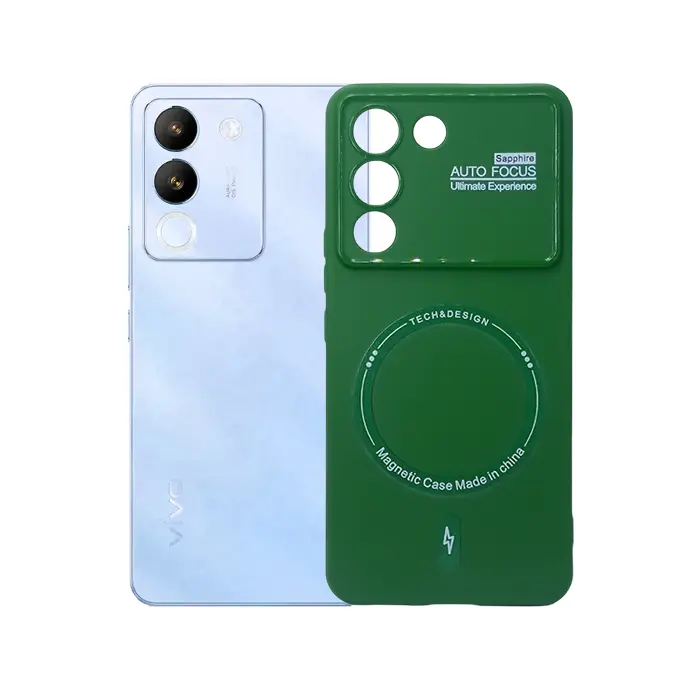 Vivo V29E 5G Green Soft Silicone Magnetic AutoFocus Back Case