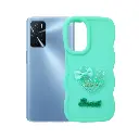 Oppo A16|A16s|A54s Ladies Curly Sweet Heart Glitter Back Case (C Green)
