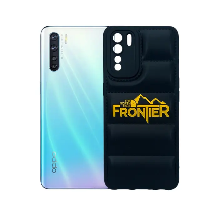 Oppo F15|Reno 3 4G 3D Puffer Back Print Soft Silicone Back Case (Black)