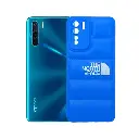 Oppo F15|Reno 3 4G 3D Puffer Back Print Soft Silicone Back Case (Blue)