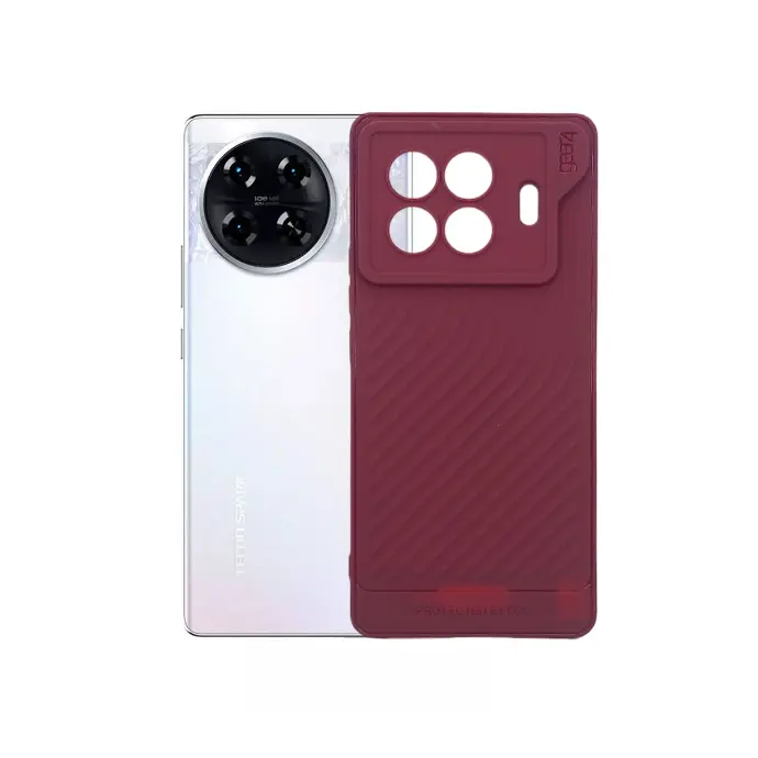 Tecno Spark 20 Pro Plus 4G Luxury Carbon Texture Silicone Case - Maroon