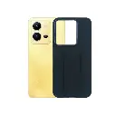 Vivo V25|V25E Silicone With Grip|Stand Back Case (Black)