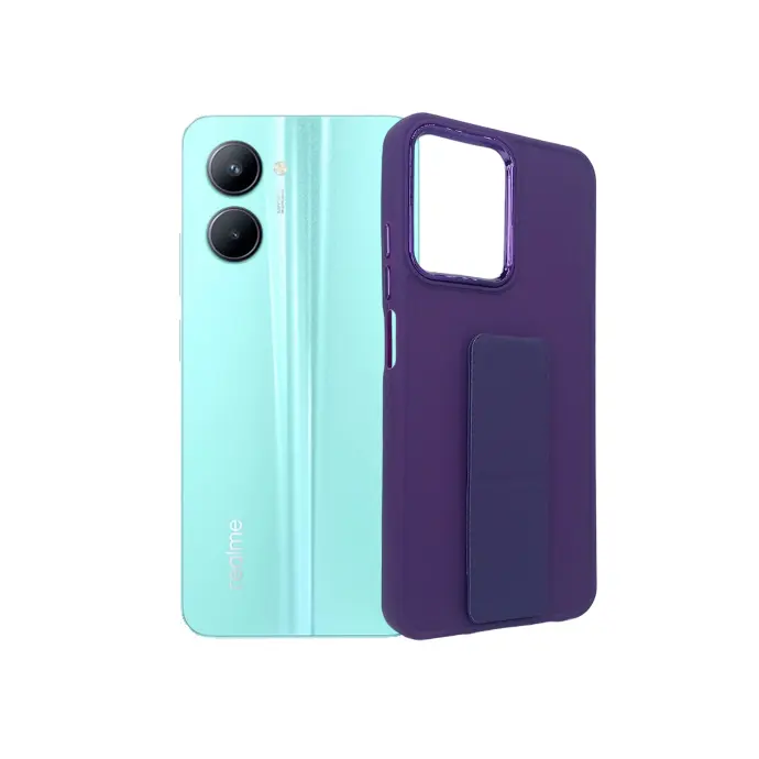 [PO36BORELMEC33-7-12] Oppo Realme C33|A17K|A17 Silicone With Grip|Stand Back Case (Purple)