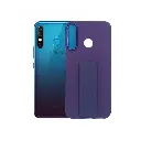 Infinix Hot 8|Hot 8 Lite|Tecno Spark 4 Silicone With Grip|Stand Back Case (Purple)