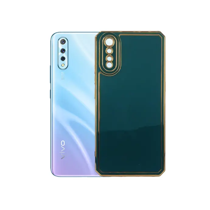 Vivo S1 Gold Chrome Back Case (Green)