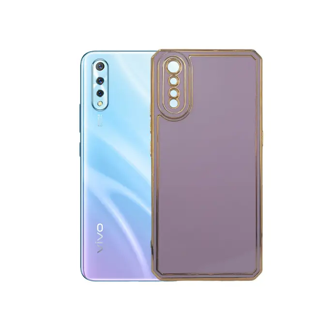 Vivo S1 Gold Chrome Back Case (Light Purple)