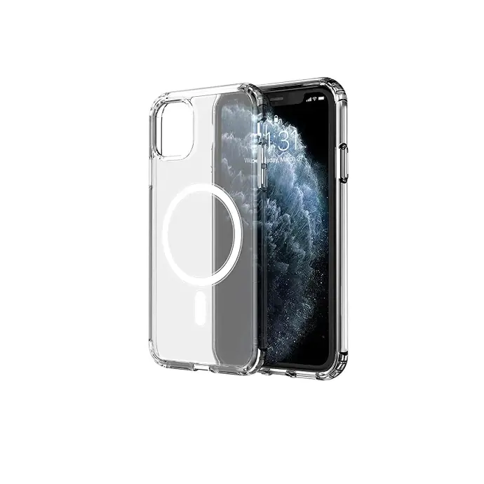 iPhone 11 Pro Magnetic Magsafe Wirelees Transparent Back Case)