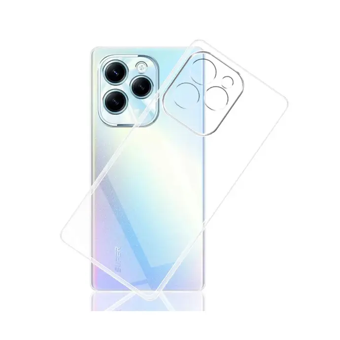 [PO7BIHOT40PR-3] Infinix Hot 40|Hot 40 Pro|Tecno Spark 20 Pro Dust Plug TPU|Transparent Back Case