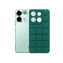 iTel A60s 3D Cubes Puffer Back Soft Silicone Case (Green)