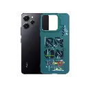 Redmi 12 4G Soft Silicone 3D Printed Camera Ring Stand Back Case (Green)