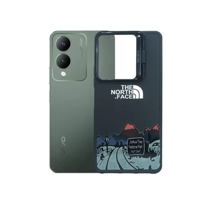 [PO14BVIY17S-21-2] Vivo Y17s Y36 Y27s Soft Silicone 3D Printed Camera Ring Stand Case - Black