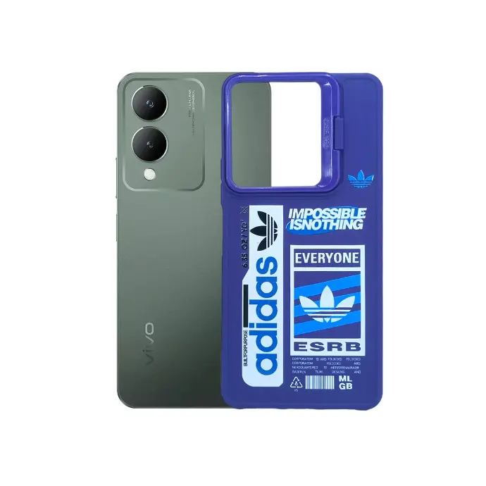 Vivo Y17s Y36 Y27s Soft Silicone 3D Printed Camera Ring Stand Case - Purple