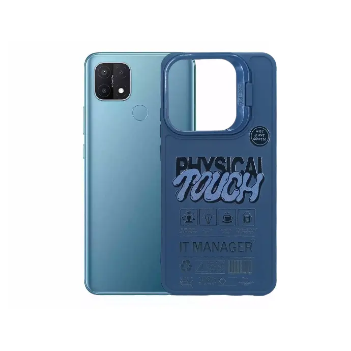3D Printed Soft Silicone Case for Oppo A16K/A16E/A15 - Navy Blue