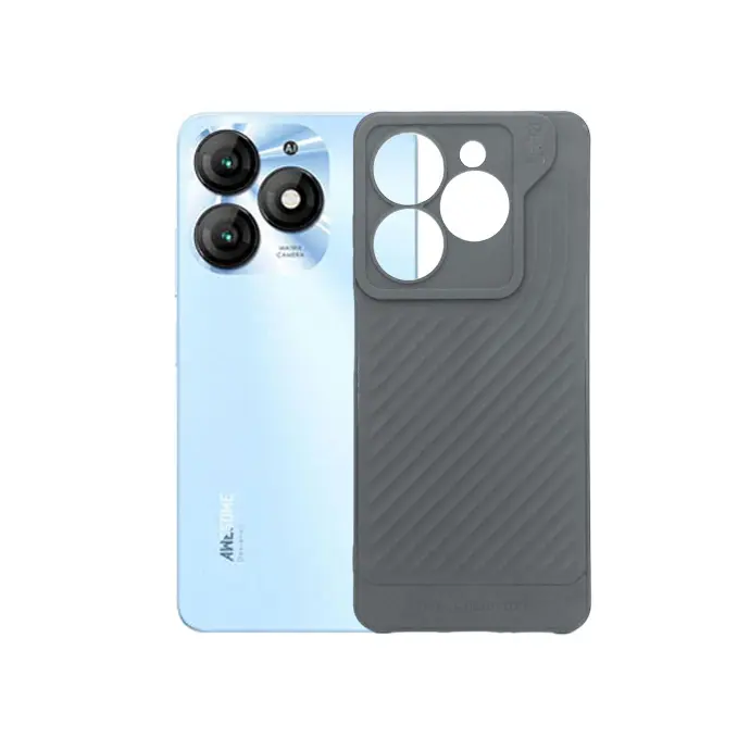 iTel A70 GEARS Luxuary Carbon Texture Soft Silicone Back Case (Gray)