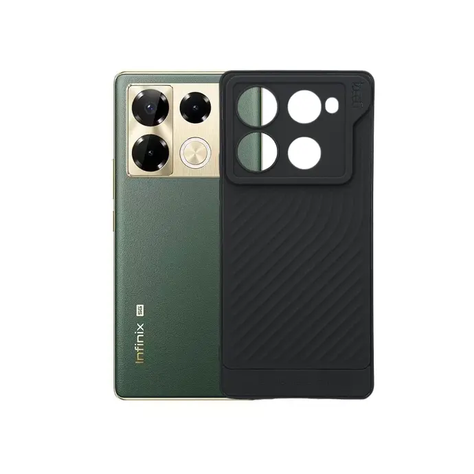 Infinix Note 40 Pro 4G GEARS Luxuary Carbon Texture Soft Silicone Back Case (Black)