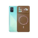Samsung A71 4G Printed Soft Silicone Magnetic AutoFocus Back Case - Brown