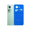 Oppo Reno 11 5G Printed Soft Silicone Magnetic AutoFocus Back Case - Blue