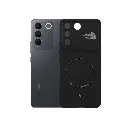 Vivo V27E Printed Soft Silicone Magnetic AutoFocus Back Case (Black)