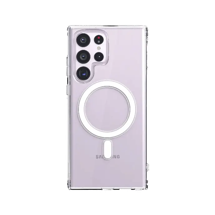 [PO7BSS23U-11] Samsung S23 Ultra Magnetic Magsafe Wirelees Transparent Back Case