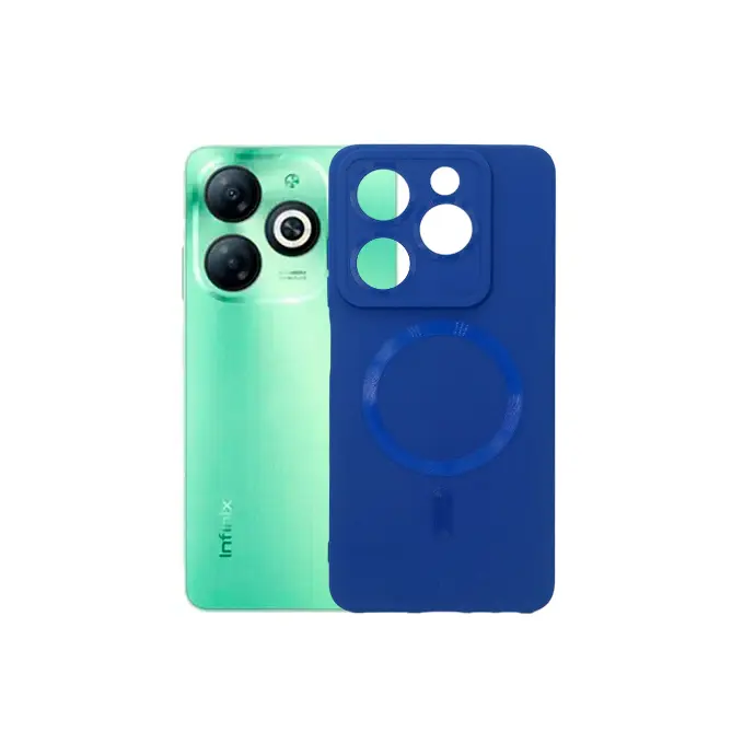 Tecno Spark 20C|Spark 20|Pop 8|Spark Go 2024|Infinix Hot 40i|Smart 8|Smart 8 Pro|Smart 8 Plus Soft Silicone Magsafe Logo Back Case (Navy  Blue)