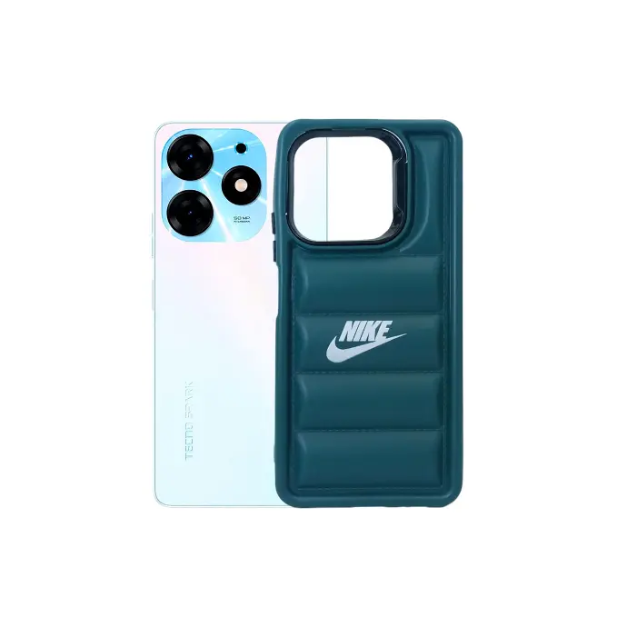 [PO14BTSPRK10PR-22-11] Tecno Spark 10 Pro Solid Puffer Printed Back Case - Stylish Green Protection