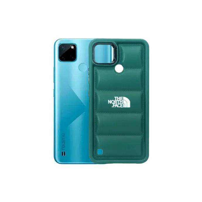 Oppo Realme C21Y|C25Y New Solid Puffer Printed Back Case (Green)