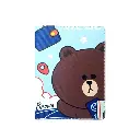 iPad 2,3,4,5 Official Cartoon Book Case Cute Bear  (Sky Blue)