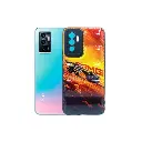 Black Full Print Puffer Back Case for Vivo V23e - Stylish Protection