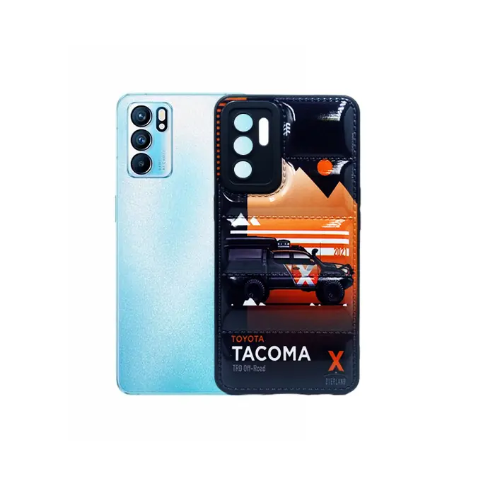 Full Print Puffer Back Case for Oppo Reno 6 4G - Black