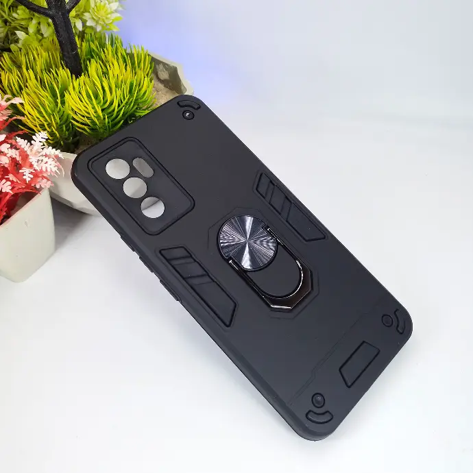 Vivo V23E Armour Back Case (Black)