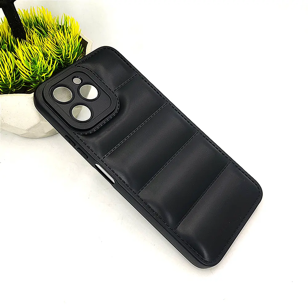 DCODE Cygnal 3|Cyglal 3 Pro|Cygnal 3 Lite Puffer Back Case (Black)
