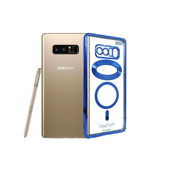 [PO29BSNOT8-29-3] Samsung Note 8 CD Chrome Back Magsafe Wireless & Logo Case (Blue)