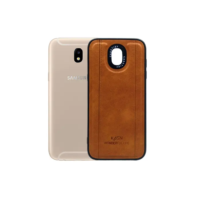 Samsung Galaxy J5 Pro|J530 KASN WONDERFUL LIFE Logo Leather Back Case (Golden)