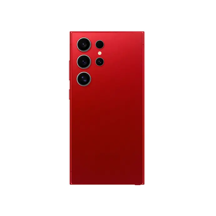 Red Leather Mobile Back Skin - Customizable Protection for Your Device