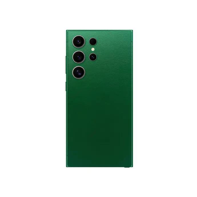 Green Leather Mobile Back Skin - Customizable Protection for Your Device