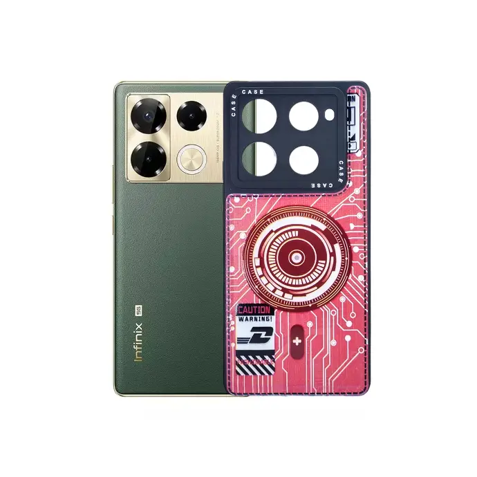 [PO14BINOT40PR-38-2] Infinix Note 40 Pro 4G & Note 40 Pro Plus 5G Print Shine Soft Silicone Back Case - Black