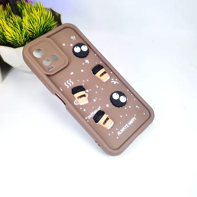 Vivo Y33s|Y33T|Y33|Y21|Y21T|Y21s Soft Silicone Ladies Coffee Back Case (Dark Brown)